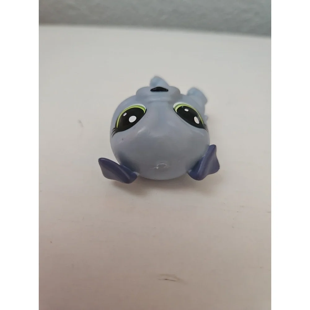 Hasbro Littlest Pet Shop 1344 Grey Pug Dog Green Eyes Vintage LPS Toy Figure
